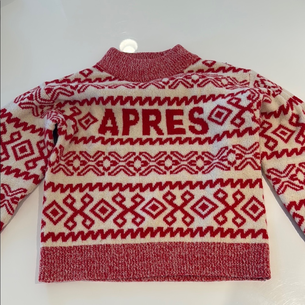 A New Day Red and White Cowl Neck Sweater